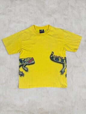 Vintage Gecko Hawaii Yellow T Shirt Gecko Print Y2K Sz M